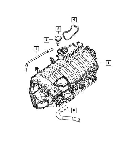 Genuine mopar pcv tube hose 53011561aa