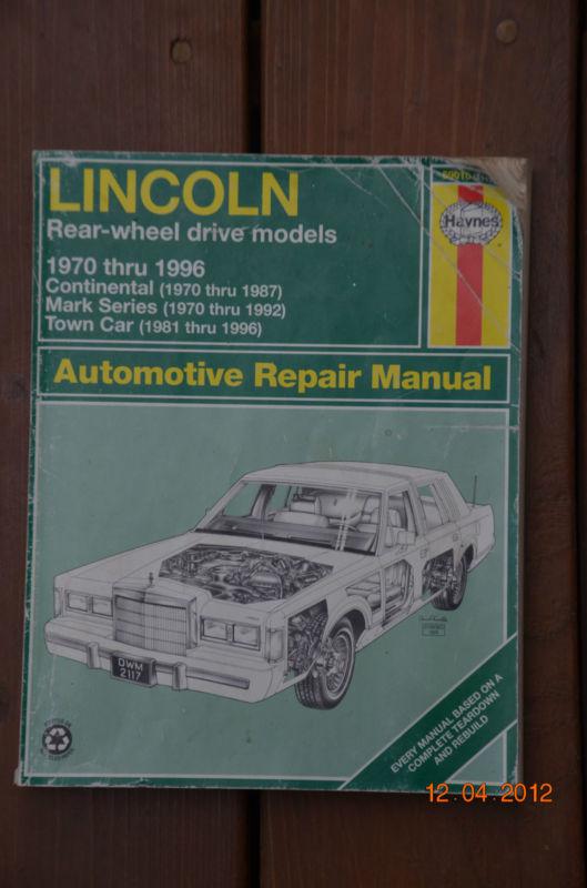 Haynes lincoln manual 1970-96