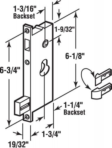 Prime-line k 5064 security screen or storm door mortise lock, 1 pack, chrome