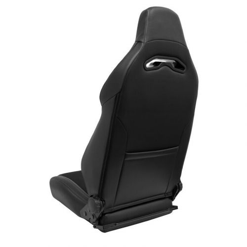 Ats x1 universal sports bucket seat black real leather alcantara silver stitch