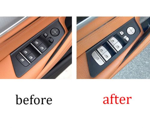 Switch button stickers abs silver for bmw 5 series g30 window lift panel 2018-22