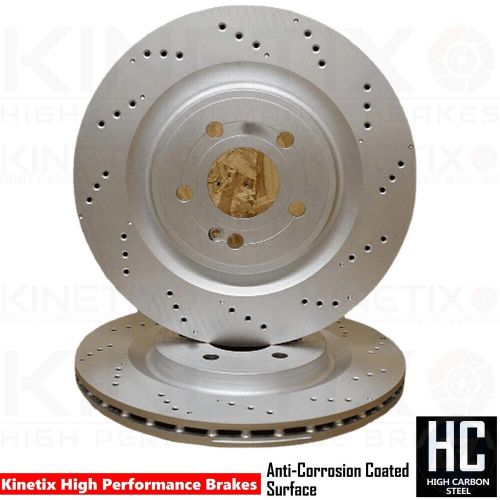 Fits mercedes a45 s cla 45s gla 45s drilled perforated rear brake discs pair