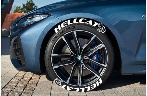 Hellcat sticker tire lettering stickers rubber 1.25&#034; - 14&#034; to 22&#034; 4x tires