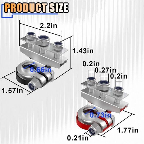 2pcs battery terminal connectors with 3 way -12v automotive top post battery...