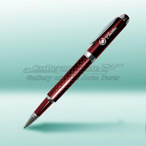 Cadillac burgundy real carbon fiber detachable cap rollerball pen, + free gift