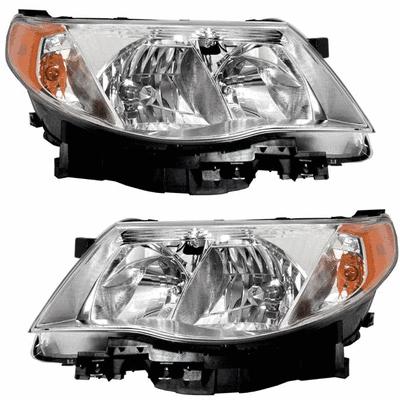 Headlight headlamp halogen assembly pair set both driver passenger side lh+rh