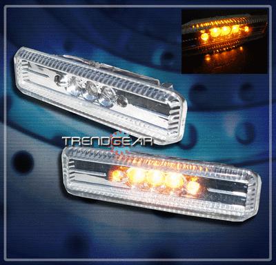 97-03 bmw e39 led side marker lights chrome 98 99 00 01