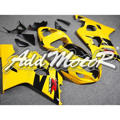 Injection molded fit gsx-r750 gsx-r600 04 05 k4 yellow black fairing 64z18