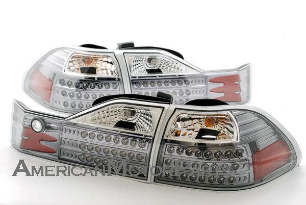 Depo pair euro gun metal style altezza tail lights w/ led 01-02 honda accord 4dr