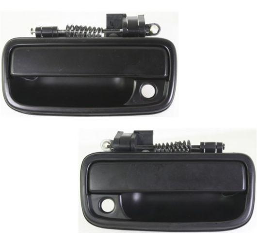 New front door handle exterior outside smooth black pair set 01-04 toyota tacoma