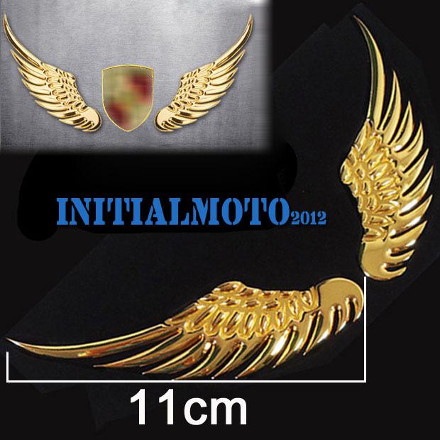 Universal car 3d metal golden angel wings aile logo emblem marker decal sticker