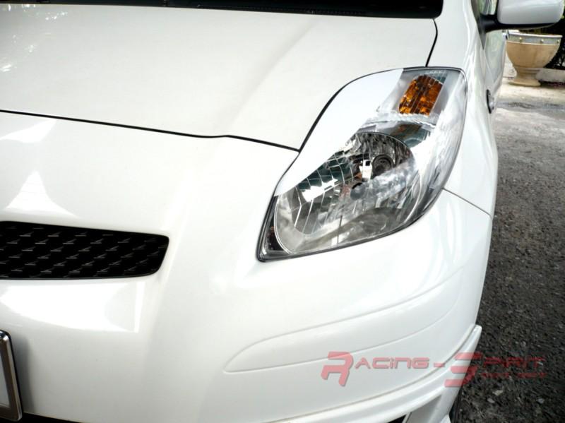 Unpainted frp fiber unique headlight eyelids eyebrows 06-10 yaris hatchback vitz