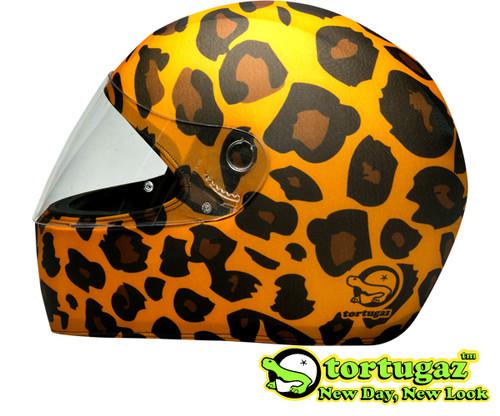 New fashion style leopard tortugaz motorcycle full face helmet cover