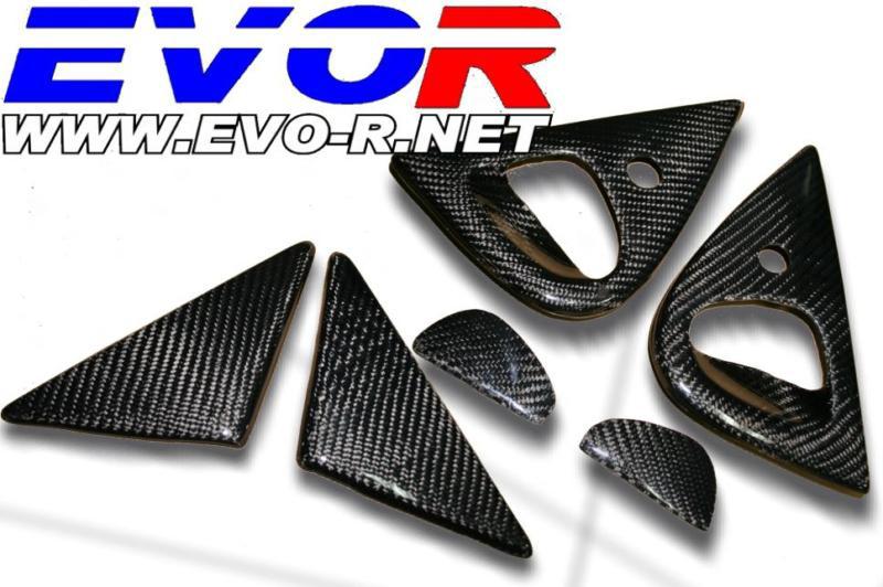 93-95 mazda rx-7 fd3s real carbon fiber exterior door trims 6 pcs rx7 