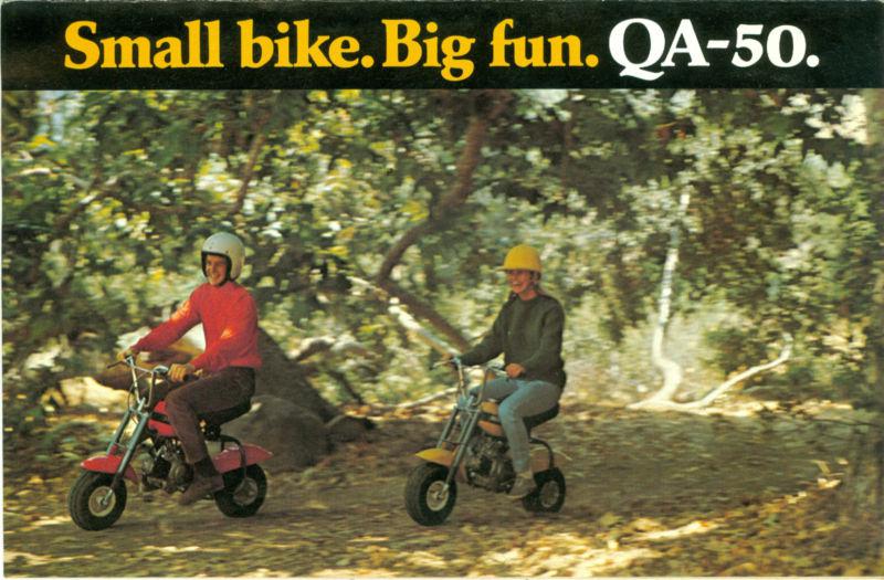 Rare vintage 1972 honda qa-50 mini-bike motorcycle sales advertising brochure