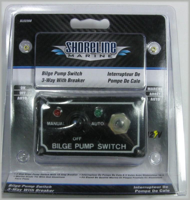 Shoreline marine sl52268 bilge pump switch 3 way with breaker opened pack