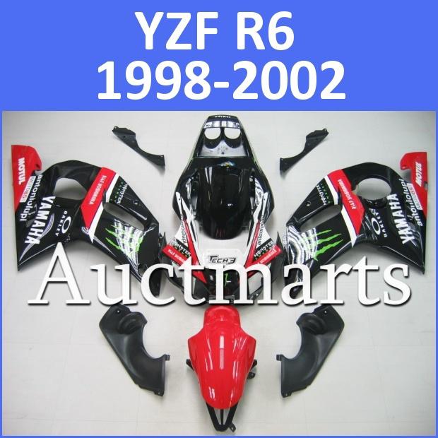 Fit yamaha yzfr6 98 99 00 01 02 yzf r6 1998 1999 2000 2001 2002 fairing h25 d10