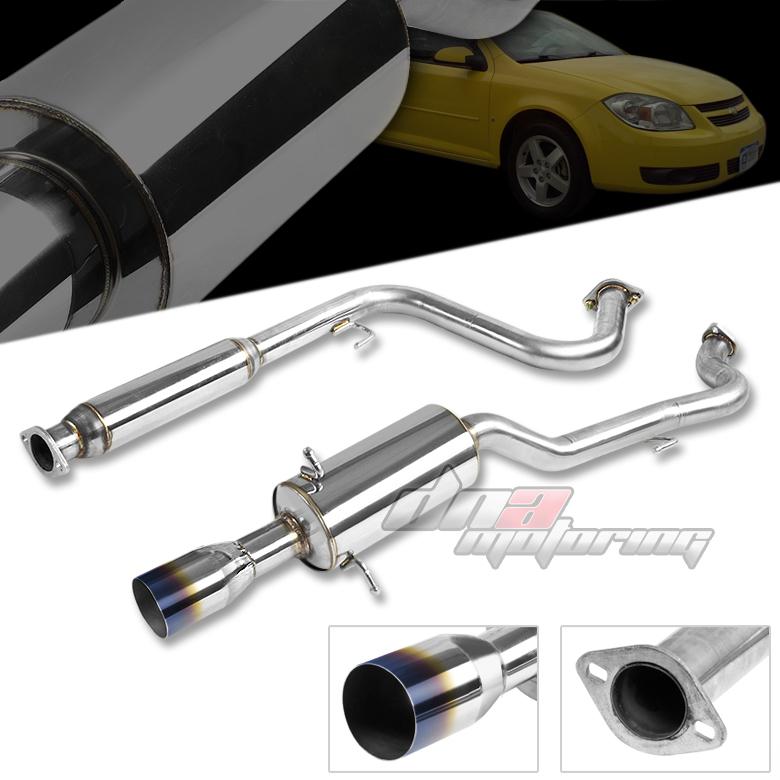 05-07 chevy cobalt 2.2l 3.5" burnt tip catback exhaust system cat back muffler