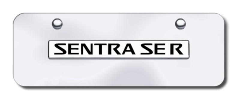 Nissan sentra ser name chrome on chrome mini license plate made in usa genuine