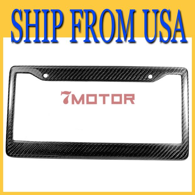 Us rear trunk real twill weave carbon fiber license plate frame square plate new