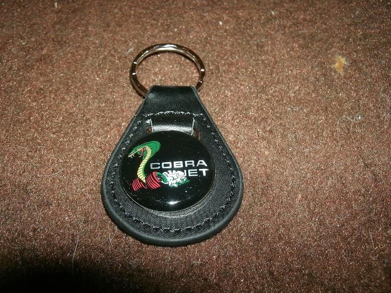 Ford cobra jet snake on wheels leather keychain keyring new vintage shelby ford