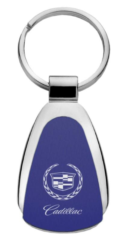 Cadillac blue teardrop keychain / key fob engraved in usa genuine