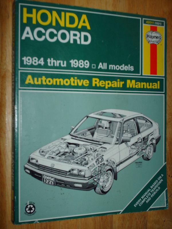 1984-1989 honda accord shop manual service book 88 87++