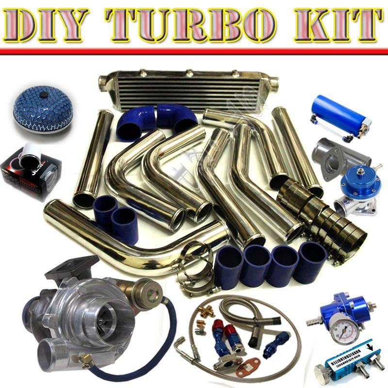 Jdm t3/t4 t04e v-band turbo charger+intercooler+piping kit+ fpr+bov type-s ch/bl