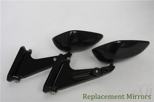 Diamond shape rearview mirrors fit for honda suzuki yamaha kawasaki bike black