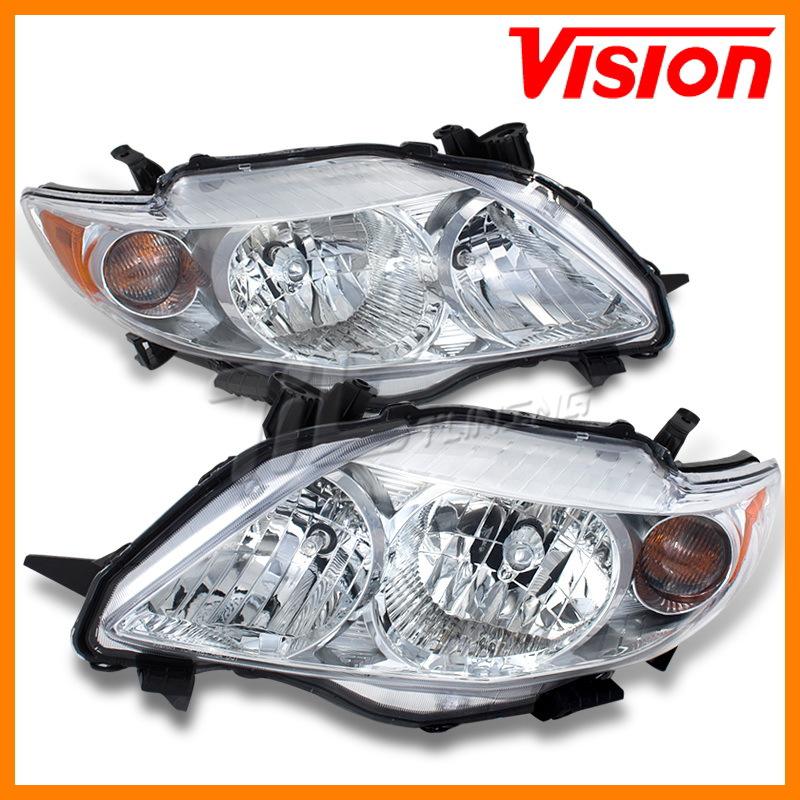 09 10 11 toyota corolla replacement head lights lamps lh+rh assembly set