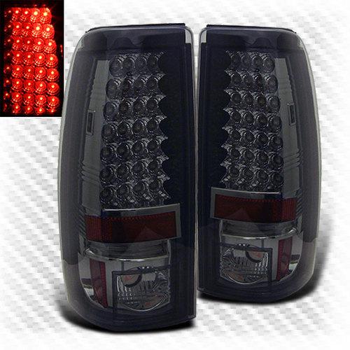 Smoked 03-06 silverado sierra led tail lights rear smoke brake lamp pair set new