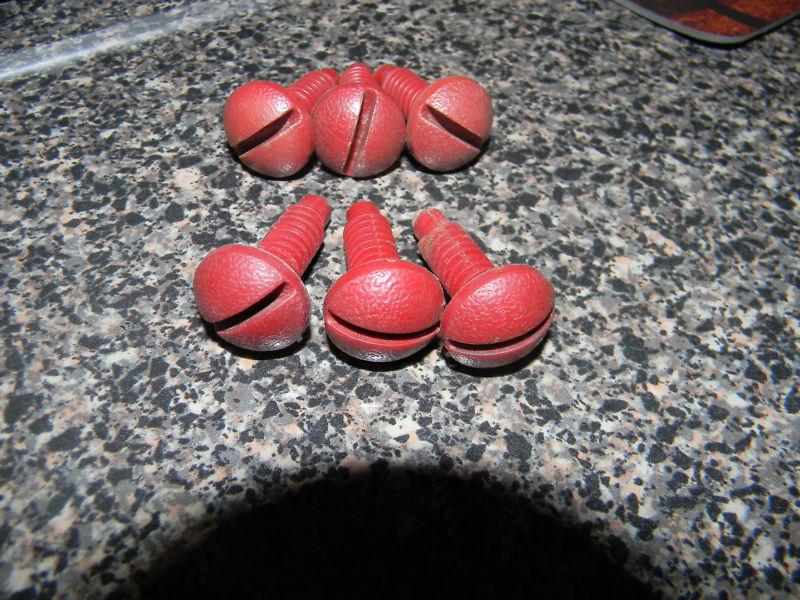 82-92 camaro/firebird plastic interior trim screws (6)  iroc z28 trans am red