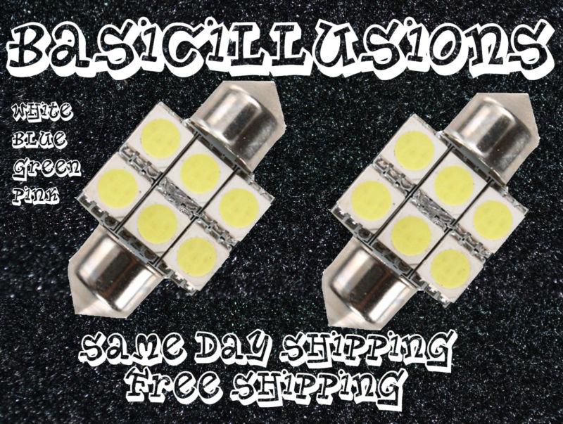 2x 31mm 6 smd cool white led dome light bulb 3022 3021 3175