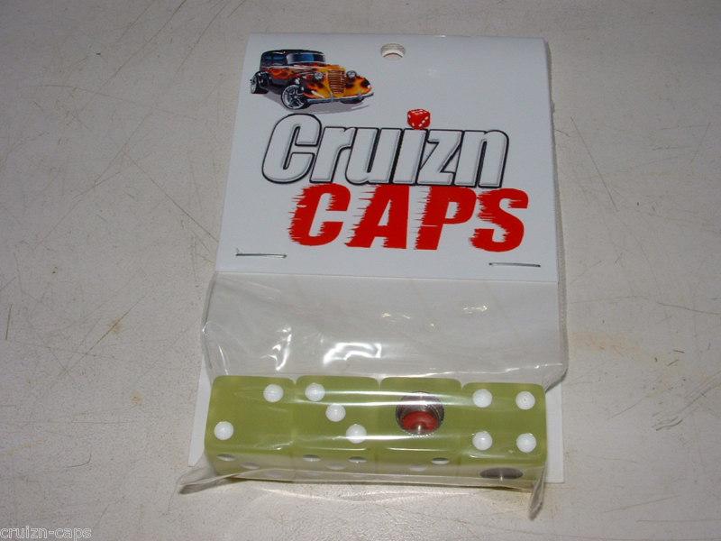 Cruizn caps dice valve caps - glow in the dark -  nip