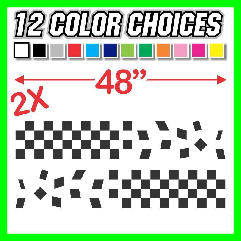 Checkered stripes decal trailer graphic mx go kart car rv semi boat race flag