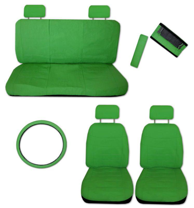 Superior artificial leather green car truck seat covers set with extras #c