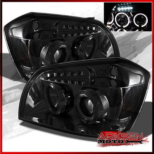 05-07 magnum smoked halo led projector head lights front smoke lamps pair set