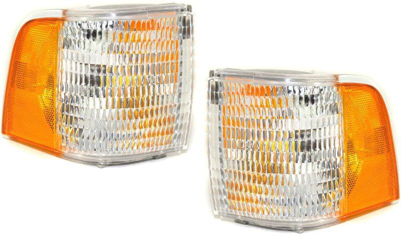 Corner light lamp lens & housing pair set (driver & passenger side, qty 2)