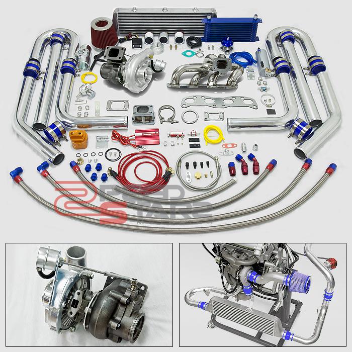 21 pc t3 t04e internal wastegate turbo+ca18/ca18det stainless manifold+feed line
