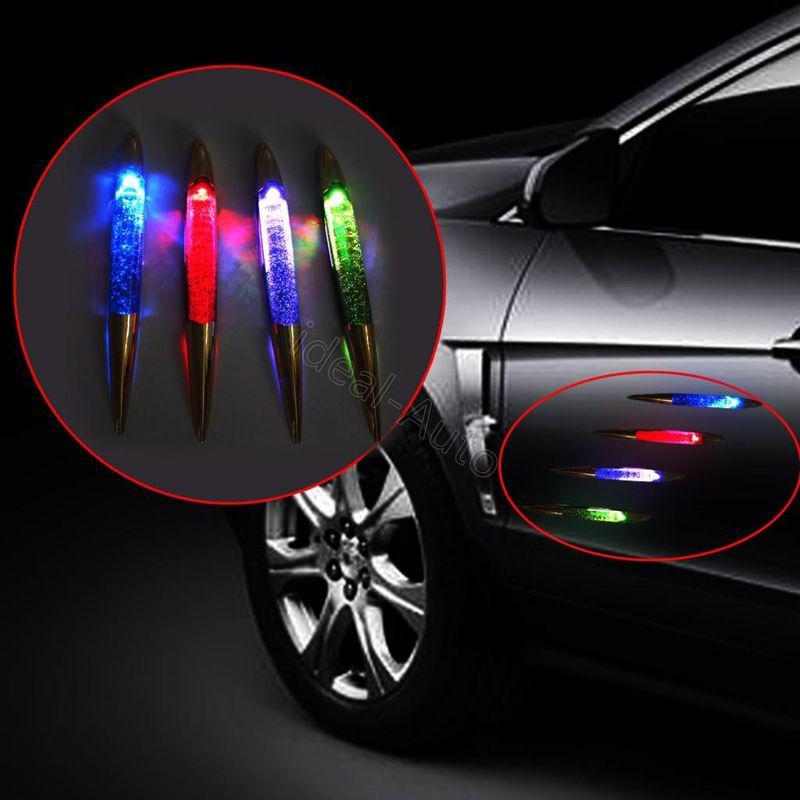 New solar led car emergency warning lights shark fin flashing decoration golden 