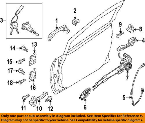 Kia oem 813211w000 front door-latch