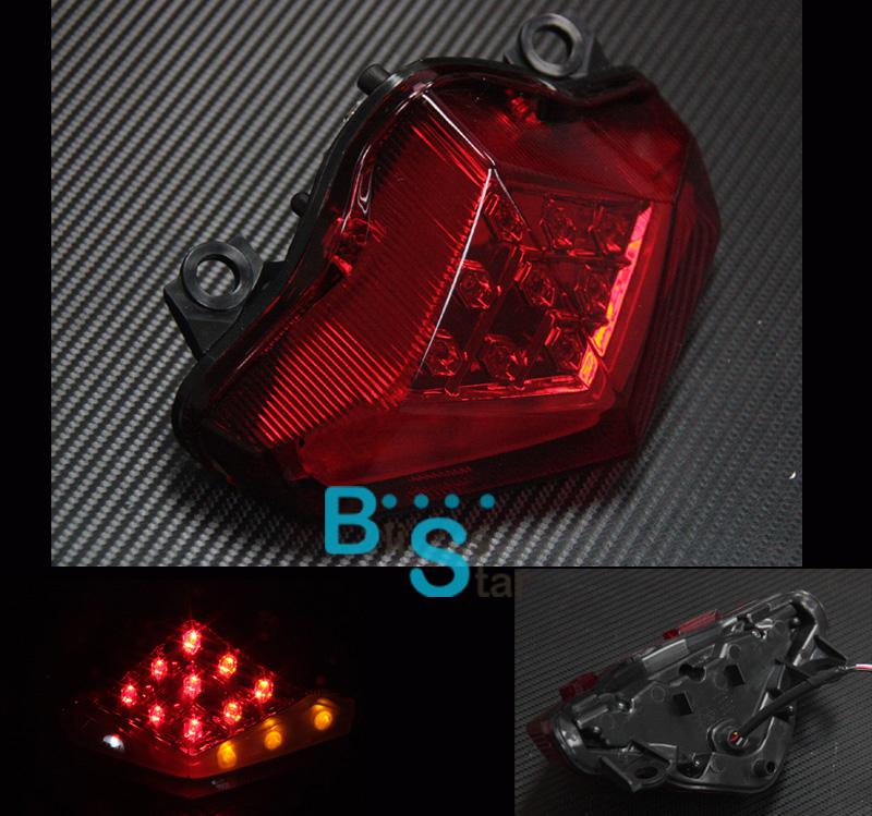 Red led tail light with turn signals fit for kawasaki er6f er6n ninja 650r