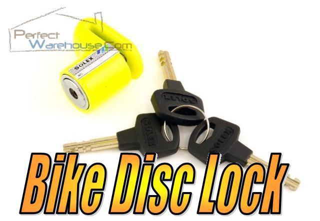 Solex bike disc lock yellow universal fit harden stainless steel security a