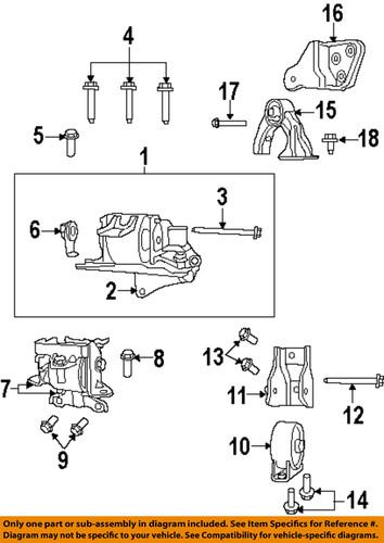 Mopar oem 6508235aa engine & transmission mounting-side mount upper bolt