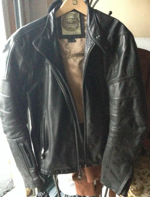 Roland sands ronin black leather jacket, size large