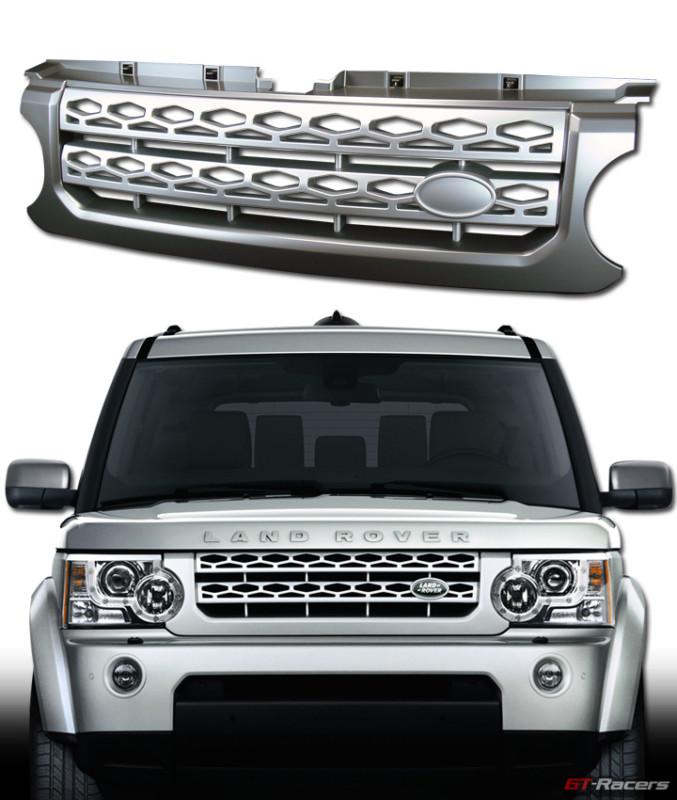 Euro grey/silver mesh style hood grill grille 10-12 land rover lr4 discovery 4