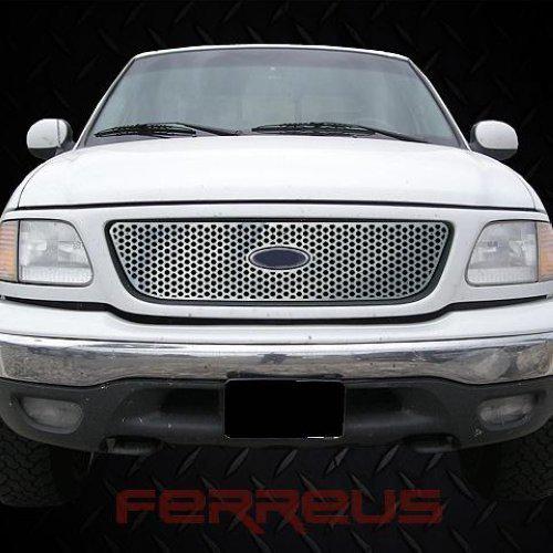 Ford f150 99-03 honeycomb-style circle polished stainless truck grill add-on