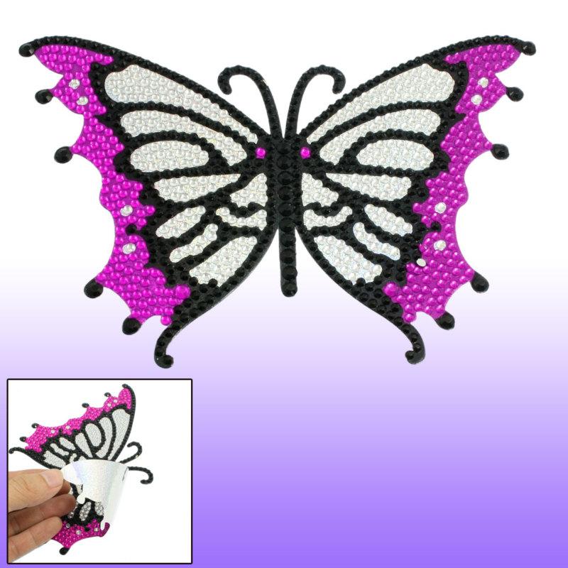 Plastic crystal butterfly bling sticker decal decoration for car notebook