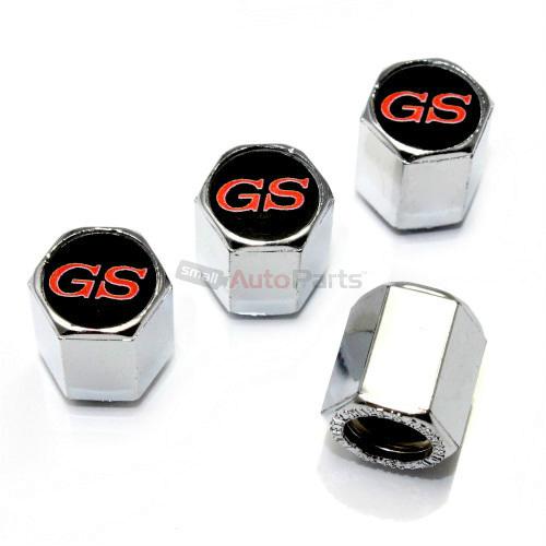 (4) buick gs logo chrome abs car tire/wheel pressure air stem valve caps covers