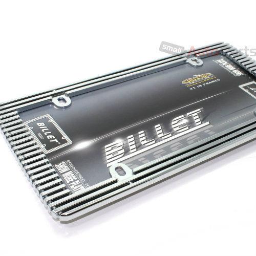 Chrome/black billet metal license plate tag frame for auto-car-truck